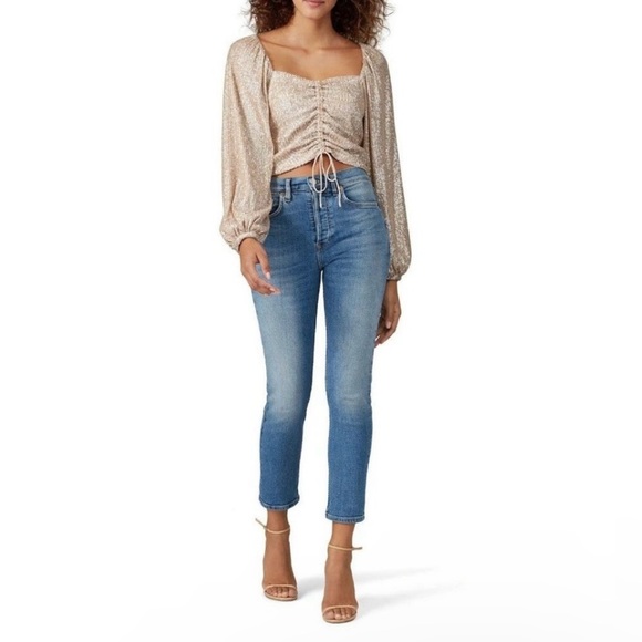 JONATHAN SIMKHAI MATTE GOLD SEQUIN TOP - Size L - Picture 10 of 10